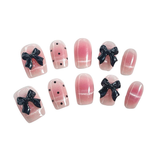 Pink Polka Dot Press-On Nails